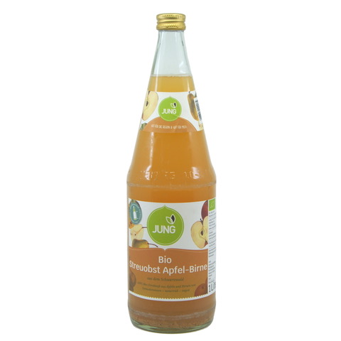 Bio Apfel-Birnensaft von Jung aus Teningen, 1l Flasche ( 1Liter/ 2,61€)
