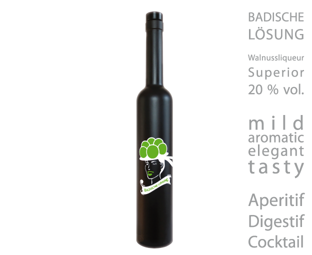 Walnuss-Likör, Badische Lösung von Baron Droste Hülshoff aus Horben, 0,2l Flasche ( 1Liter/75,-€)