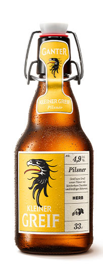 Kleiner Greif, Ganter Bier aus Freiburg, 0,33l Flasche ( Liter/ 3,15€)